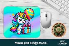 Cute unicorn mousepad sublimation PNG | Mousepad PNG Product Image 1