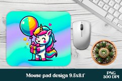 Cute unicorn mousepad sublimation PNG | Mousepad PNG Product Image 1