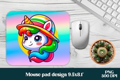 Cute unicorn mousepad sublimation PNG | Mousepad PNG Product Image 1