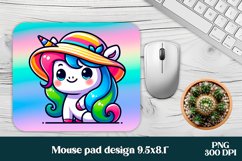 Cute unicorn mousepad sublimation PNG | Mousepad PNG Product Image 1