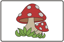 Red Toadstool Mushroom Embroidery Design Product Image 1