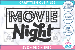 Movie Night Retro Quote SVG Cut File Front Image
