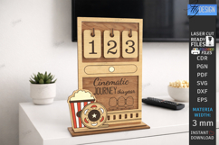 Movie Tracker Laser Cut | Movies Watched Counter |Home Decor Product Image 1