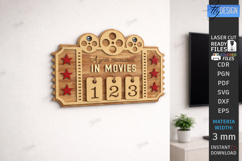 Movie Tracker Laser Cut | Movies Watched Counter |Wall Decor Product Image 1