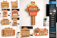 Movie Trackers Laser Cut Bundle | Movies Watched Counter SVG Product Image 1