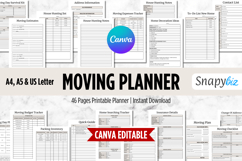 Canva Moving Checklist, Printable Planner PDF Product Image 1