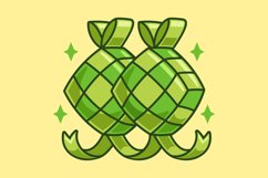 Traditional Ketupat Cartoon for Ramadan Kareem Product Image 1