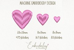 Tiny Heart Machine embroidery design. Love embroidery Product Image 2