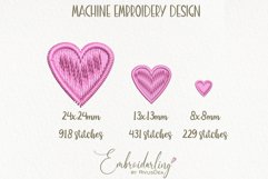 Tiny Heart Machine embroidery design. Love embroidery Product Image 3