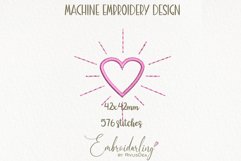 Tiny Heart Machine embroidery design. Love embroidery Product Image 2