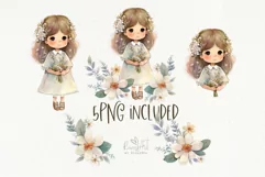 First Communion PNG Clipart | Watercolor Girl Communion Product Image 2
