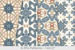 Abstract geometric &amp; flora seamless paper pattern Product Image 1