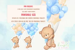 Bear with balloons PNG | Baby bear sublimation | Balloons Product Image 3