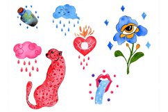 &quot;LOVE &amp; MAGIC&quot; Watercolor Clipart Set Product Image 9