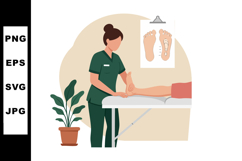 Foot massage therapy session by female physiotherapist with Product Image 1