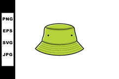 Green bucket hat vector illustration with stitched details a Product Image 1