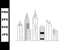 Modern city skyline vector illustration with abstract skyscr Product Image 1