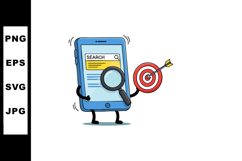 Mobile phone with magnifying glass and dartboard target conc Product Image 1