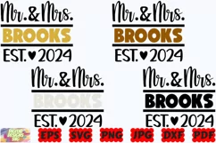 Mr and Mrs Brooks SVG | Est 2024 SVG | 2024 SVG |Wedding SVG Product Image 3