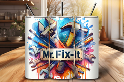 Mr Fix It 20 oz Tumbler Wrap PNG, Father's Day Sublimation Product Image 1