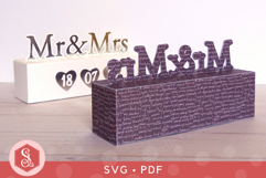 Mr and Mrs Treat Box SVG PDF Templates Product Image 4