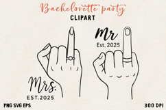 Bachelorette Party Line Art Clipart Bride SVG PNG EPS Product Image 1