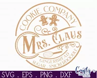 Christmas Round Sign Svg, Mrs. Claus Cookies Door Hanger Product Image 2