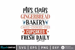 Mrs Claus Gingerbread SVG ,Christmas Sign SVG Design Product Image 1