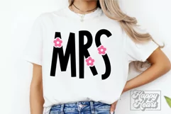 Flower Mrs SVG - Mrs Shirt SVG - Wife Bride Mode Wedding PNG Product Image 2