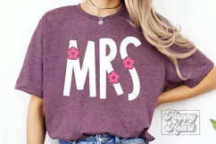 Flower Mrs SVG - Mrs Shirt SVG - Wife Bride Mode Wedding PNG Product Image 1