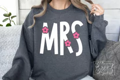 Flower Mrs SVG - Mrs Shirt SVG - Wife Bride Mode Wedding PNG Product Image 3