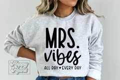 Mrs Vibes SVG - Mrs Shirt SVG - Wife Bride Mode Wedding PNG Product Image 2