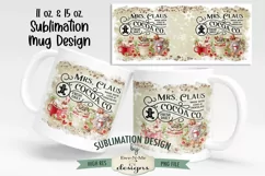 Mrs Claus Cocoa Co 11 & 15 oz Christmas Mug Sublimation PNG Product Image 1