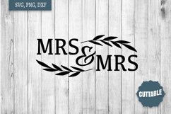 Mrs and Mrs SVG, Wives cut file, Lesbian wedding cut files Product Image 1