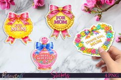 Cute Mother’s Day Floral Stickers | Best Mom | For Mum Product Image 1