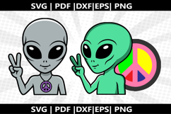 Alien Peace cricut Silhouette,kids Shirt ,Cut Product Image 1