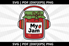 Strawberry Jam Jar cricut Silhouette,kids Shirt ,Cut Product Image 1