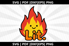 Fire Flame LIT cricut Silhouette,kids Shirt ,Cut Product Image 1