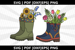 Gardening Boots Silhouette,kids Shirt ,Cut Product Image 1