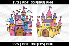 princess Castle cricut Silhouette,kids Shirt Product Image 1