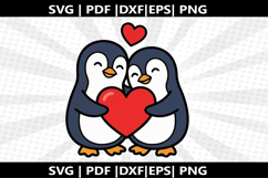 Penguin Couple cricut Silhouette,kids Shirt Product Image 2