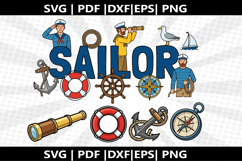 Sailor cricut Silhouette,kids Shirt Product Image 1