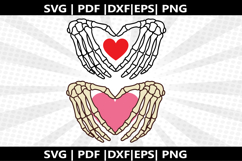 Skeleton hand heart cricut Silhouette,kids Shirt Product Image 1