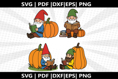 Gnome Reading Silhouette,kids Shirt ,Cut Product Image 1