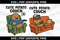 Potato Couch cricut Silhouette,kids Shirt Product Image 1