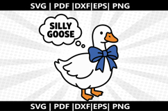 Goose with Bow Silly Goose Silhouette,kids Shirt ,Cut Product Image 2