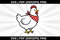 Chicken with Bandana cricut Silhouette,kids Shirt ,Cut Product Image 1