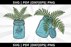 Fern in Mason Jar cricut Silhouette,kids Shirt ,Cut Product Image 1