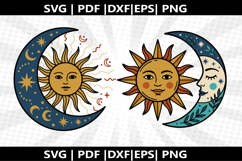 Sun &amp; Moon Celestial style cricut Silhouette,kids Shirt Product Image 1