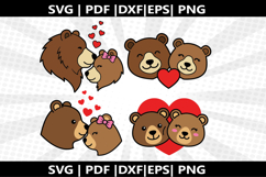 Bear couple cricut Silhouette,kids Shirt Product Image 1